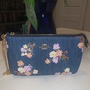 Coach denim wristlet